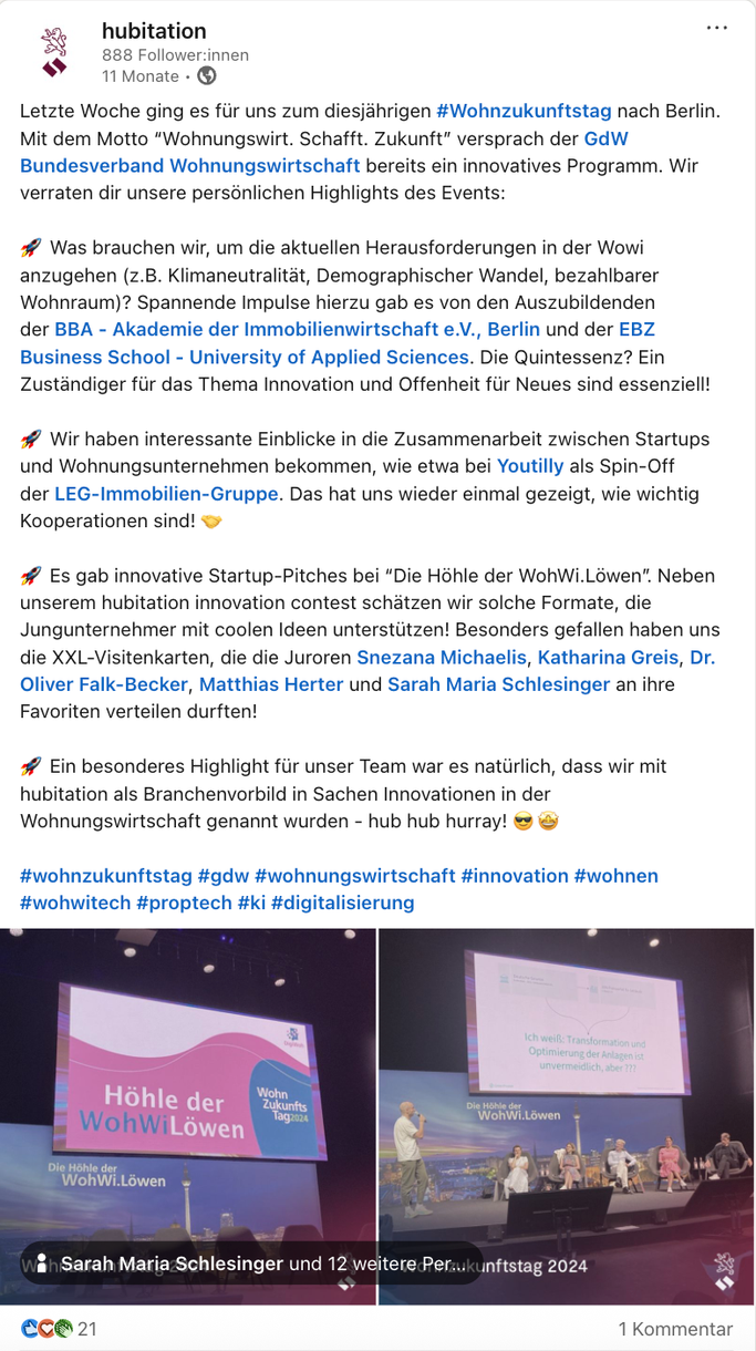 Social Media Post Wohnzukunftstag